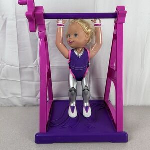Vintage Super Star Susie Gymnastics Gymnast Bar Flipping‎ Doll Toy Biz 1999